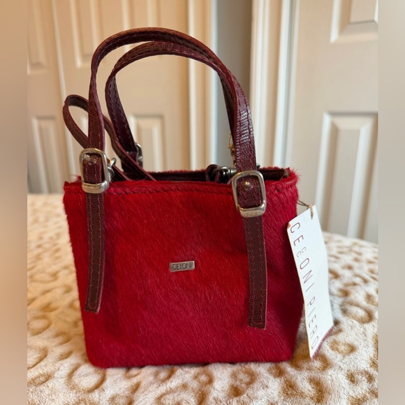 Cecconi Piero Burgundy and Red Mini Crossbody Bag 
Made in Italy. Women’s - Picture 2 of 11